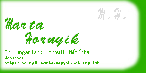 marta hornyik business card